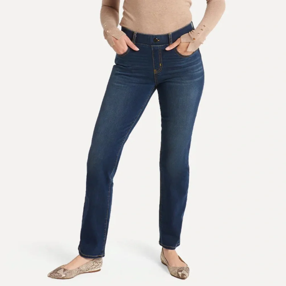 Betabrand Straight-Leg 4-Pocket Yoga Jean | LARGE LONG (12/14)